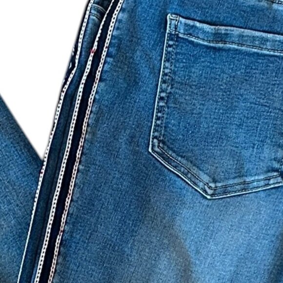 Buffalo by David Bitton Side Stripe Jeans Women's 32 Blue Denim Stretch Mid Rise - Picture 5 of 8